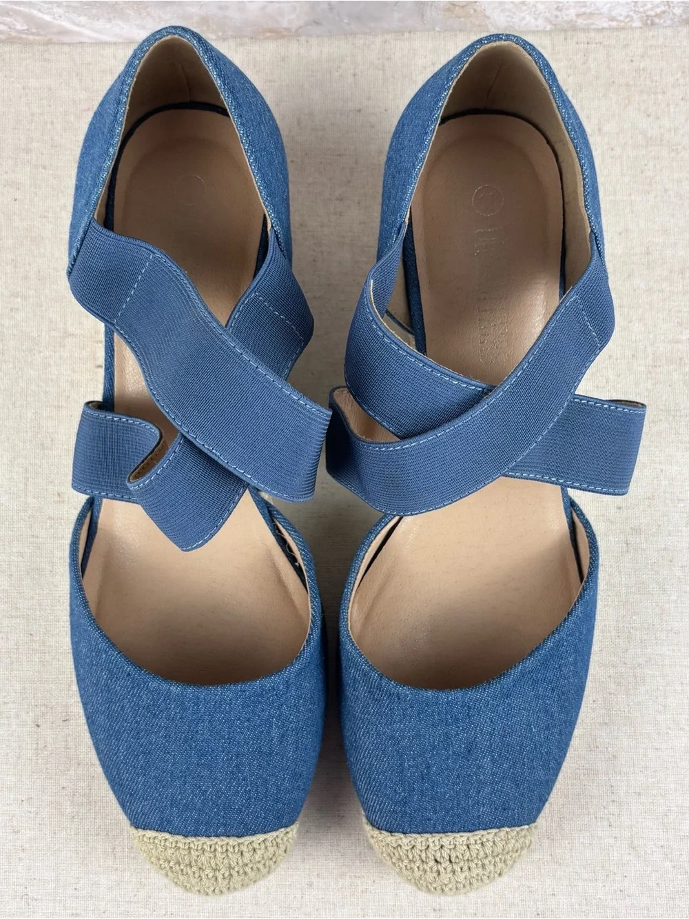 Dream Pairs Denim Blue Espadrille Wedge Sandals Women’s 10 Summer